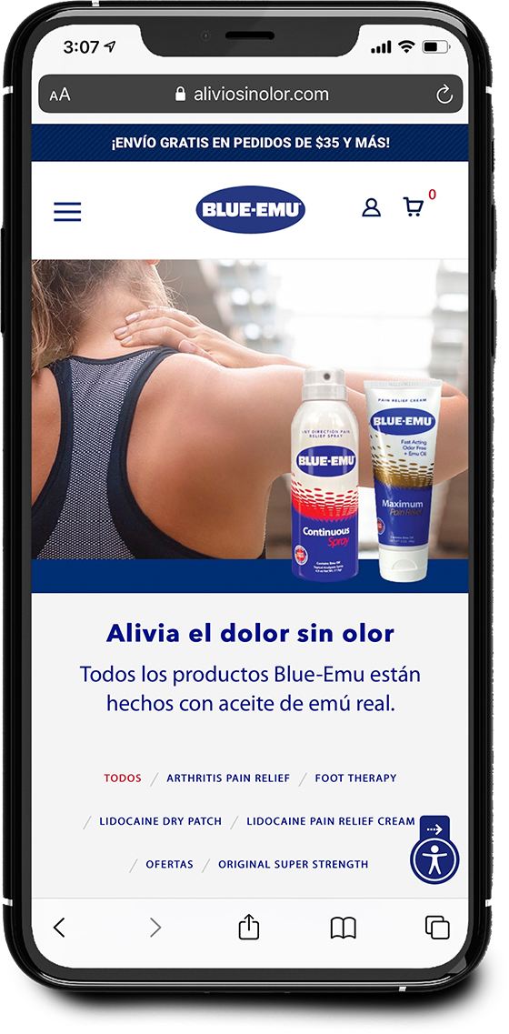Blue EMU mobile website